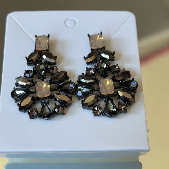 Dangling Earrings with Rhinestones - Picture 4 of 7